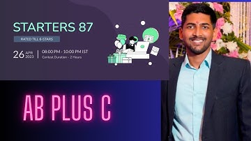 Codechef starters 87 solution | AB Plus C | ABPLUSC | Hindi