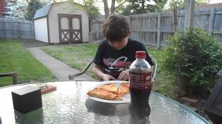 Luke Eating Pizza Hanging Out With Tucker April 17, 2015