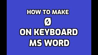 How to add a Slashed Zero in a Microsoft Word document