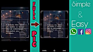How To Set Full Size Profile Picture Using PicsArt | WhatsApp, Facebook & Instagram screenshot 1
