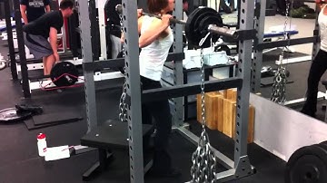 Dynamic Effort Box Squats with chains