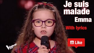 Serge Lama-Je suis malade with lyrics (フランス語字幕) |Emma| The Voice France