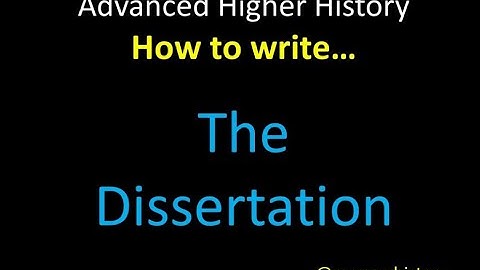 Mr Marr History - Advanced Higher History - The Dissertation