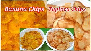 CRISPY Banana Chips & Tapioca Chips //Homemade banana chips, Tapioca Chips for Lockdown /Easy snacks