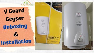 V-Guard Geyser Unboxing u0026 installation|V-GUARD steamer plus ecs series 15L  water heater Installation - YouTube