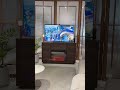 No fixed spot needed—roll it to any viewing zone! #lifttvstand #lifttv#fireplacecabinet #fireplace