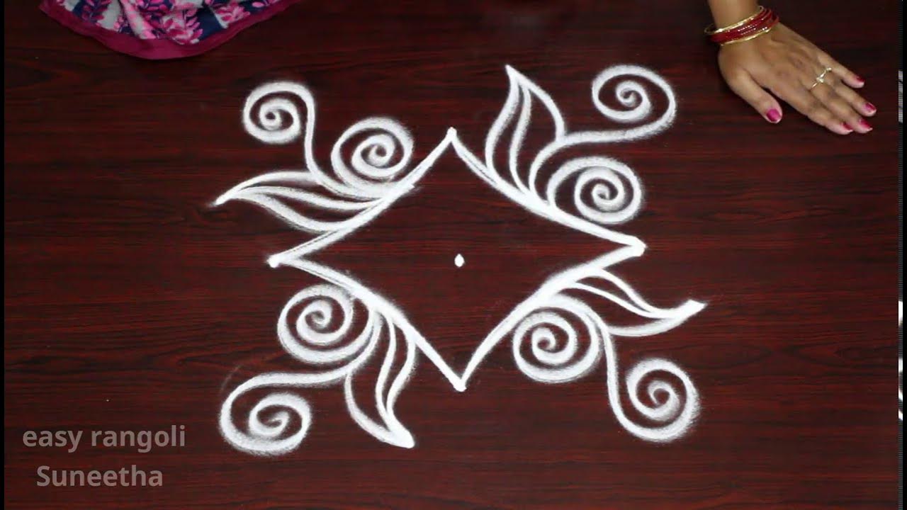 3 Dots small rangoli kolam designs for beginners || 2 very easy ...