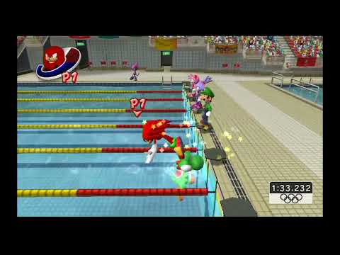 Mario Sonic At The Olympic Games 4x100m Freestyle 18 Team Mario Red Green V3