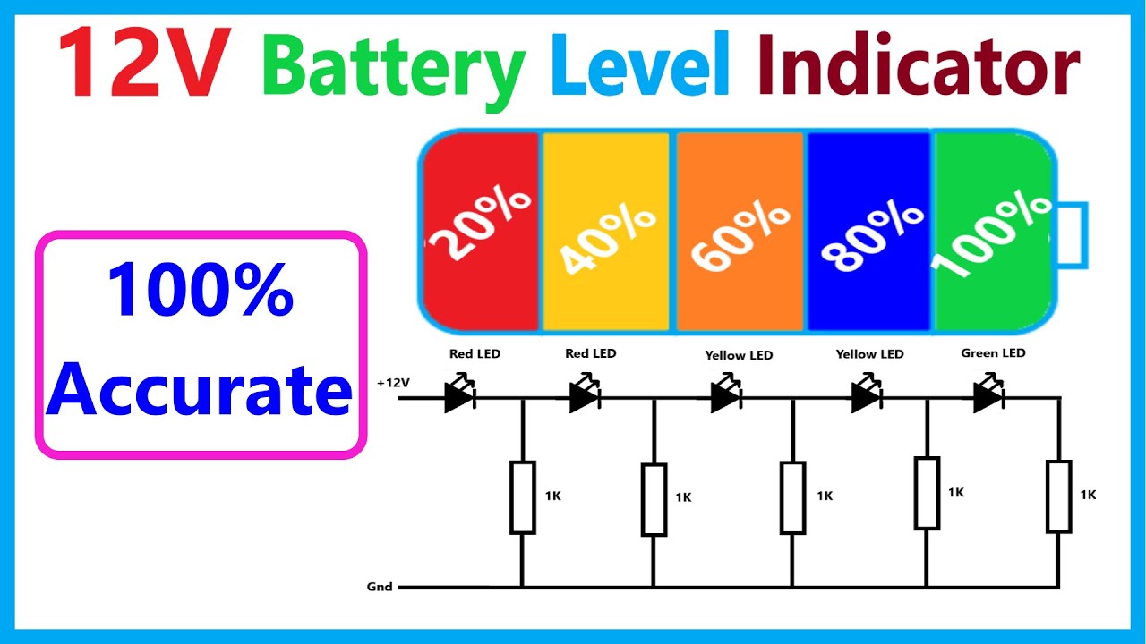 How to make Simple 12V battery level indicator | DIY Battery Level ...