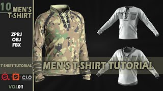 Men's tshirt Tutorial (marvelous designer)