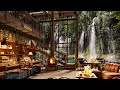 4k cozy spring coffee shop ambience  background music for relaxing studying and working