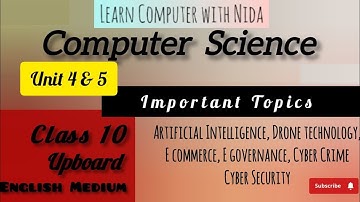 Class 10 UP Board Computer Science Unit 4 & 5 (Artificial Intelligence,E-commerce, E-Governance etc)