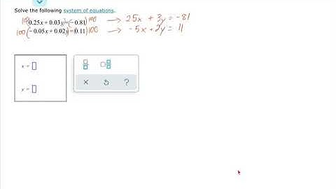 Algebra 1 - Solving a system of linear equations with decimal coefficients