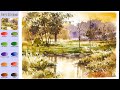Without Sketch Landscape Watercolor - Forest Afternoon (color mixing view) NAMIL ART