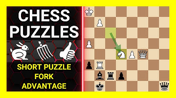 Chess Puzzles to Practice. Themes: Short puzzle, Fork, Advantage. Learn Chess