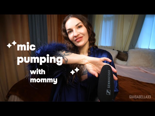 ASMR Up Close and Personal Mic Pumping + Kisses +Gentle Breathing Encouragement  {extreme closeup}