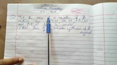 Find the area of a rhombus if its vertices are (3,0), (4,5), (-1,4) and (-2,-1) taken in order.