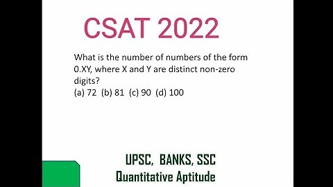 What is the number of numbers of the form 0.XY, where X and Y are distinct non-zero digits?