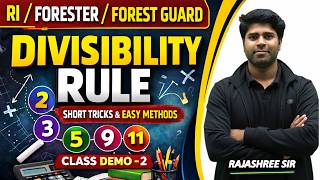 Divisibility Rule/Demo Class - 2/RI/FORESTER/FOREST GUARD/Rajashree sir/Prep Odisha