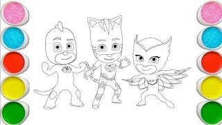 PJ Masks Coloring Pages for Kids | How to Color Catboy, Gekko and Owlette