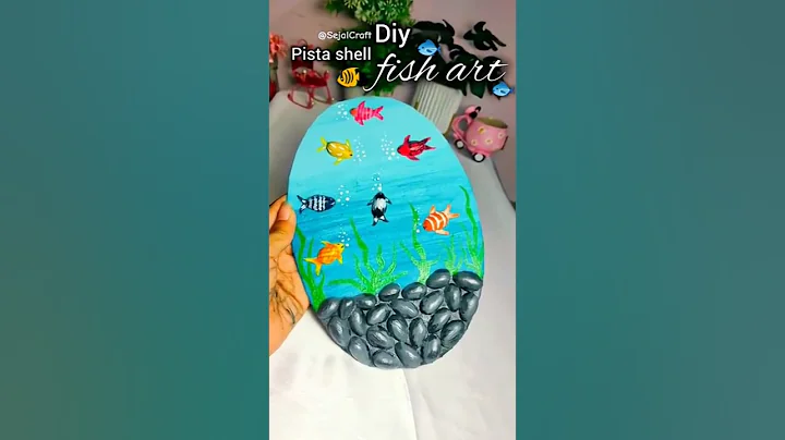 Pista shell fish art #shorts #viralshort #diy #pistashellcraft #fishart #handmade #crafting