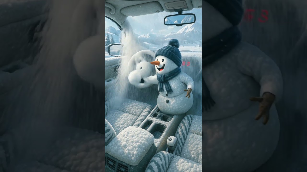 Racing Snowman⛄️ #youtubeshorts #shorts #ai #youtube #cute #like #funny #music #baby #shortsfeed