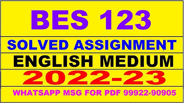 bes 123 solved assignment 2022-23 in english | bes 123 solved assignment 2022-23 | bes 123 2022-23
