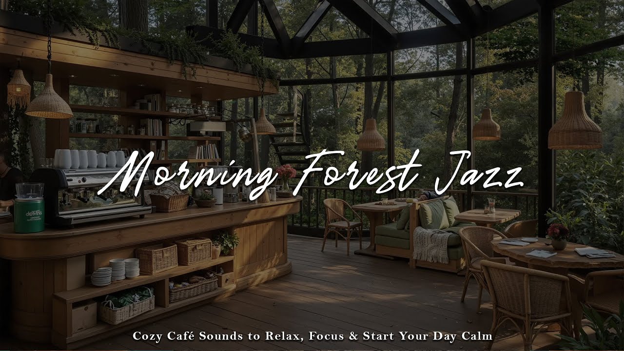 Morning Forest Jazz ☕ Cozy Café Sounds to Relax, Focus & Start Your Day Calm