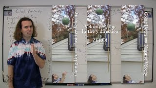 Throwing a Ball up to 2.0 Meters & Proving the Velocity at the Top is Zero