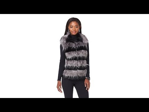Video A by Adrienne Landau Rocker Chic Faux Fox Vest - youtube