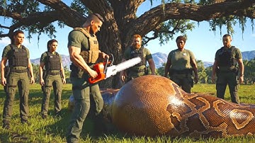 Brave Heroes Save Mother Black Bear  from Giant Python’s Terrifying Attack 🐍
