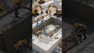 Miniature Luxury Hotel Swimming Pool Construction 🏊 | Satisfying ASMR Stop Motion Build #shorts
