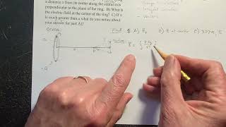 Determine the Electric Field Along the Central Axis of a Thin Ring of Charge 