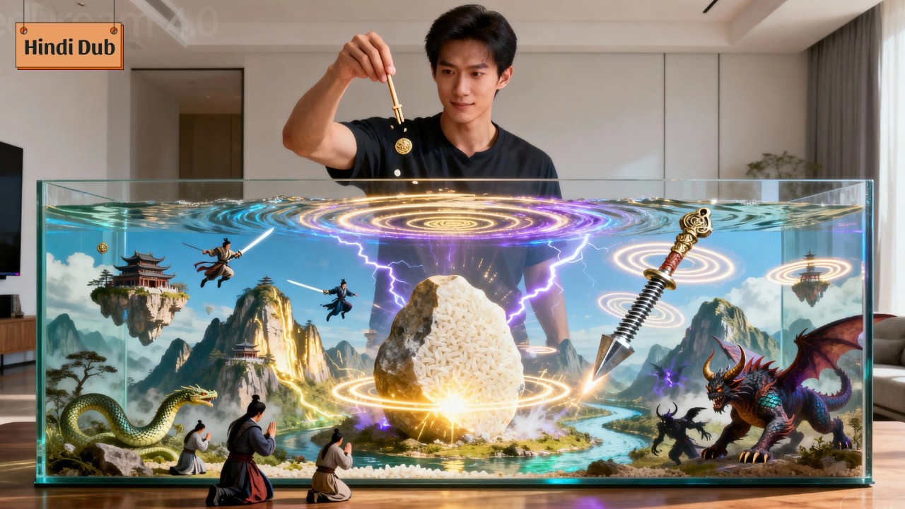 【Hindi Dub】🪙एक आदमी के पास दिव्य तालाब, दाना-दाना अमृत बना और वह सृष्टि का रचयिता बन गया अब 🔥✨