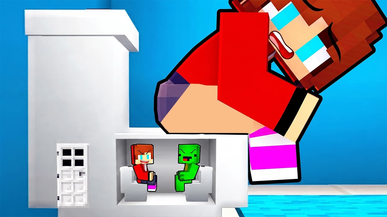 JJ and Mikey Built a SECRET HOUSE Inside JJ's Wife TOILET in Minecraft - Maizen