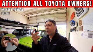 attention all toyota owners with a push button start - stop car theft now!