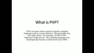 php tutorial 1