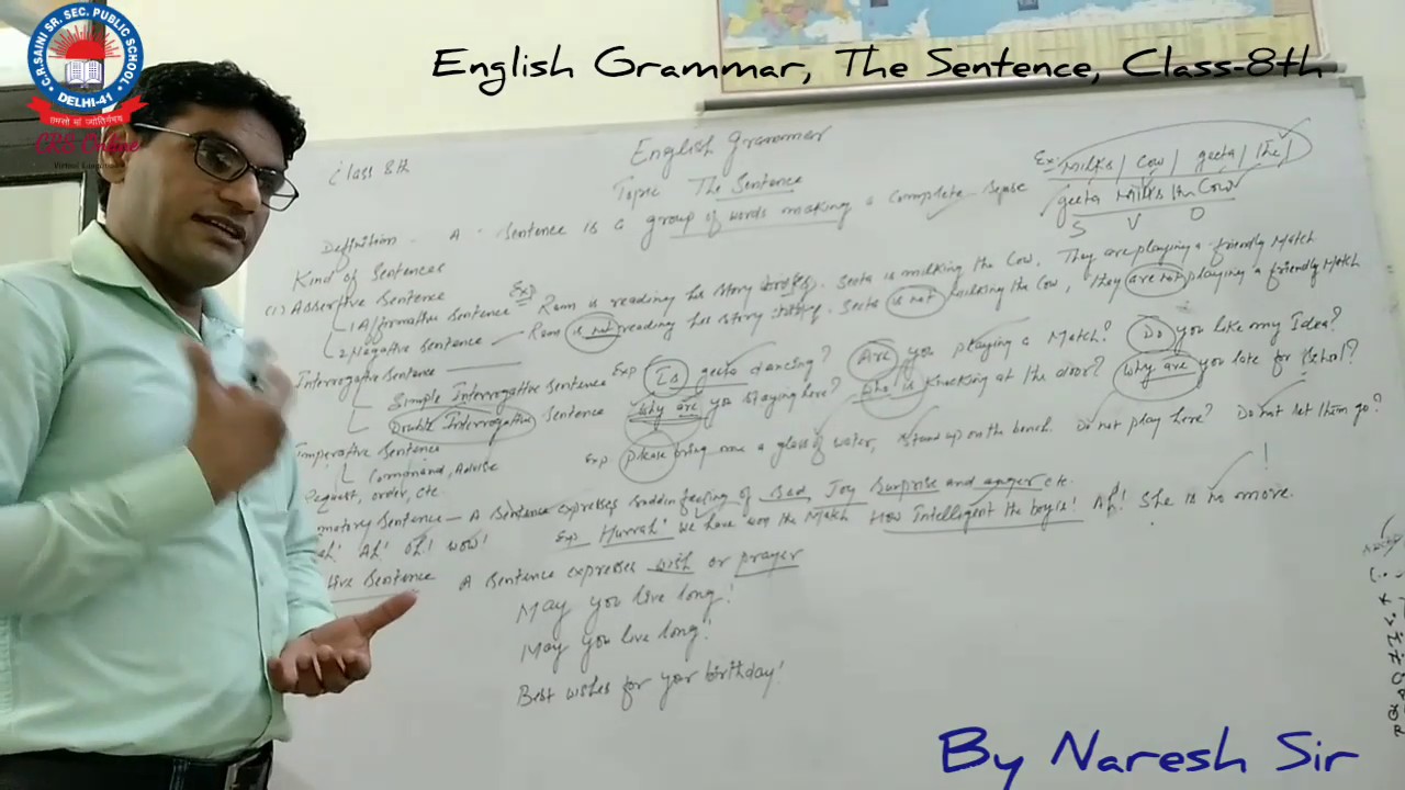 The Sentences(Part1), Class8th, English Grammar, CRSPS YouTube
