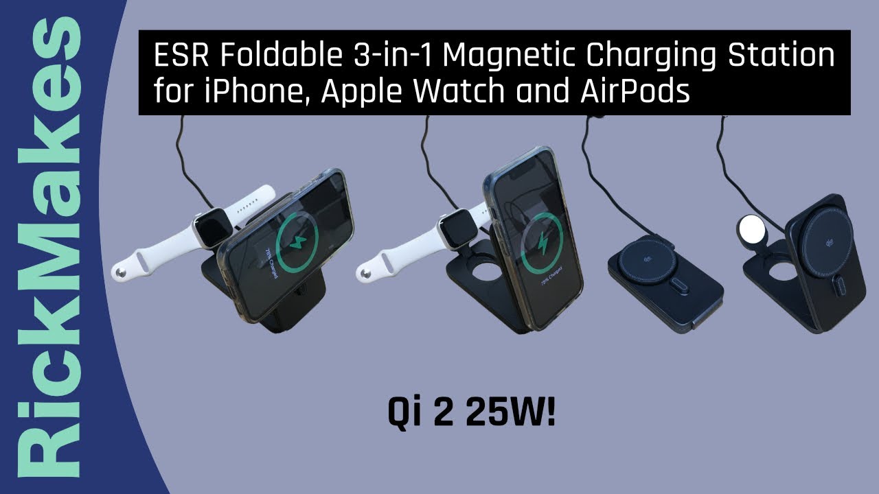 Складная магнитная зарядная станция ESR 3-в-1 для iPhone, Apple Watch и AirPods