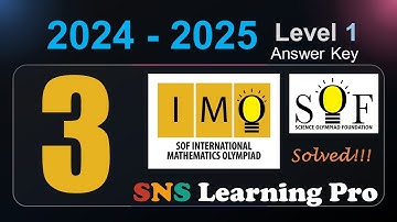 | Class 3 | IMO | 2024 - 2025 Answers | Level 1 | SOF | Olympiad | Previous paper | 2026 Learning