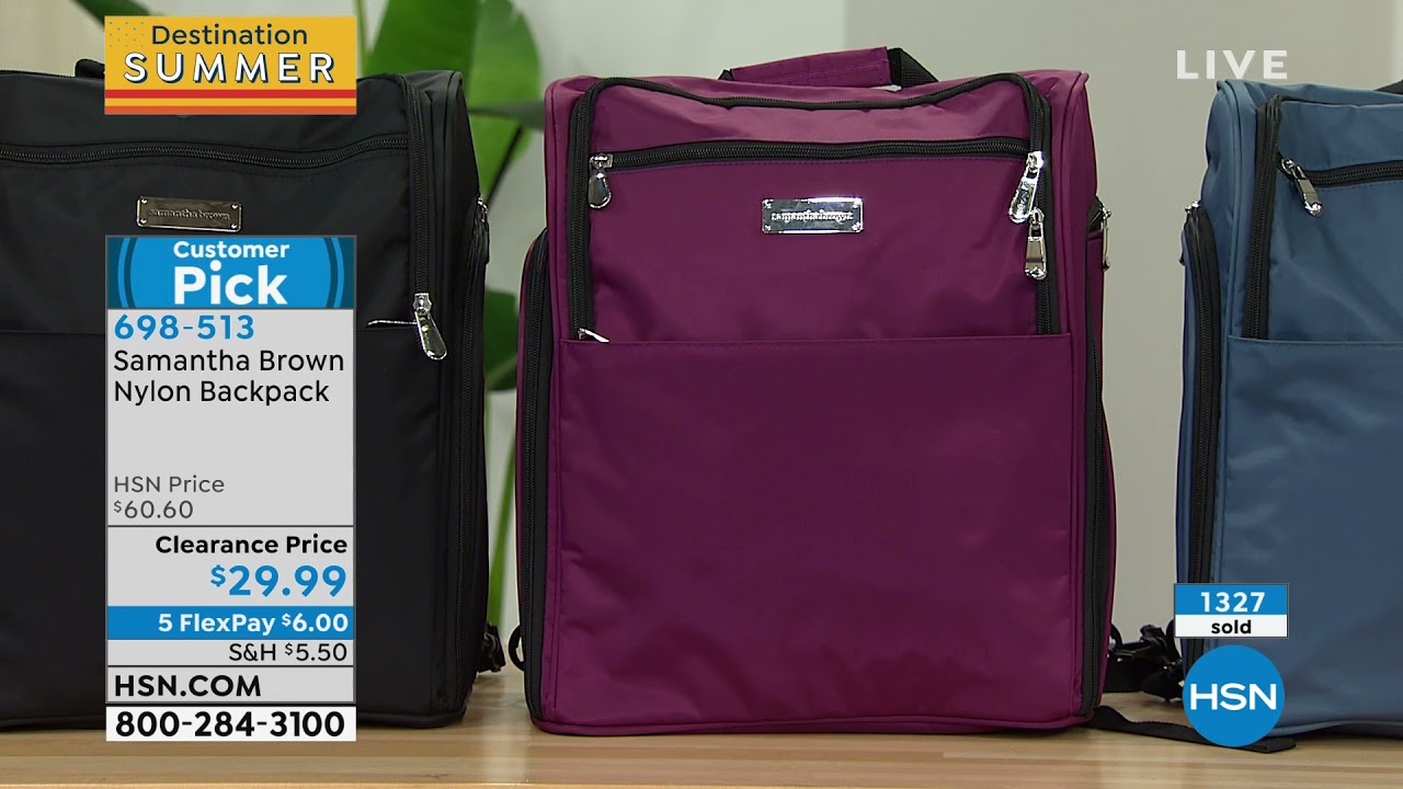 Samantha Brown Nylon Backpack - YouTube