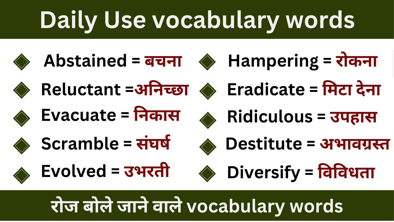 70+Daily Use Vocabulary Words| Advanced Vocabulary| Spoken English ...