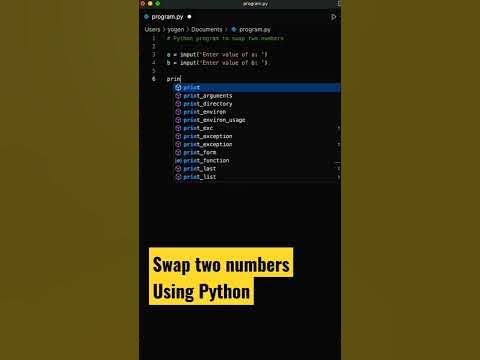 Python program to swap two numbers #shorts #coding #programming - YouTube