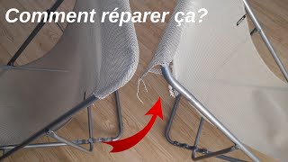 Comment réparer, recoudre une chaise transat, chilienne dont la couture s&#39;est déchirée, cassée pétée