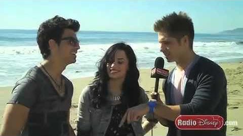 Demi Lovato & Joe Jonas on the Set of  Make A Wave  Video   Celebrity Take with Jake