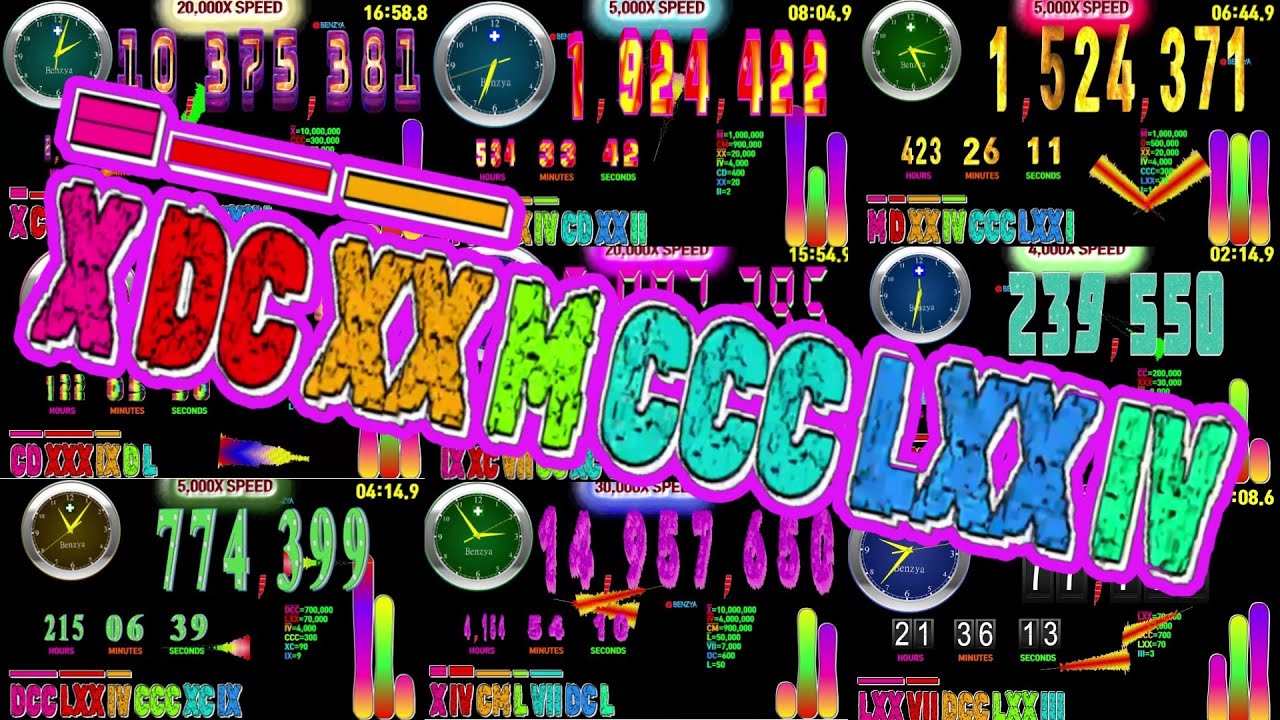 Roman Numerals 0 - 15,000,000 countup and countdown timer  alarm🔔speed change step by step