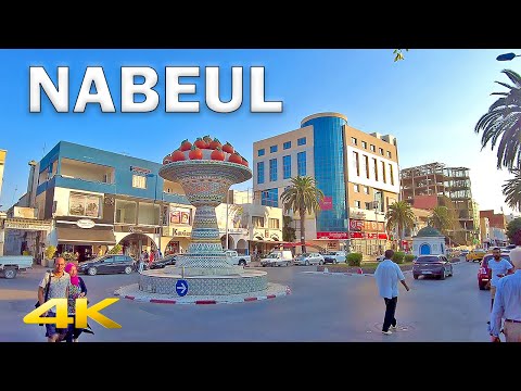 Nabeul/نابل Coastal city Walking Tour in Tunisia【4K HD – 60fps】🇹🇳