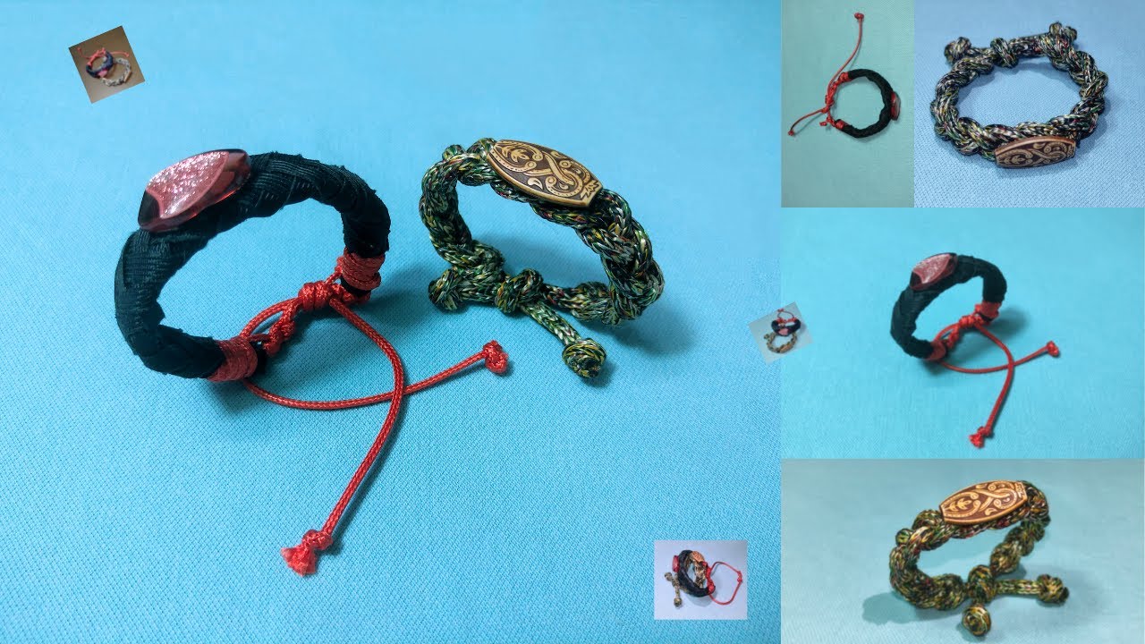 How to make bracelet with thread and beads at home YouTube