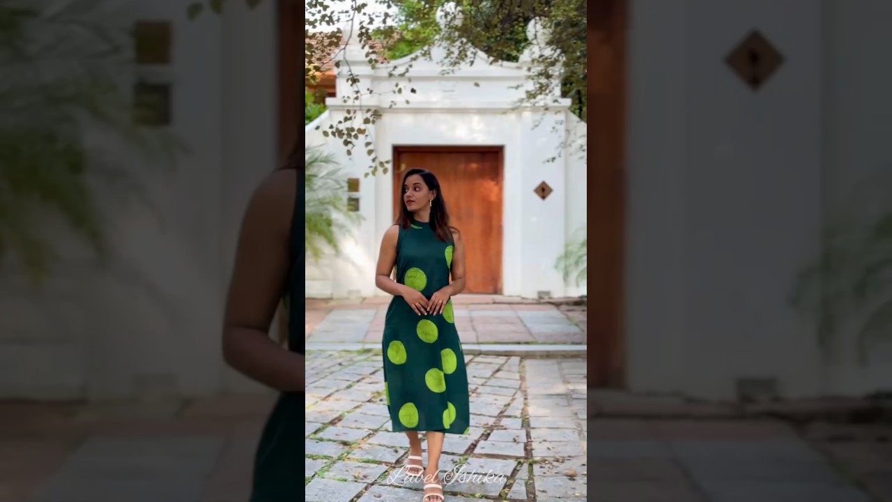 Batik printed polka dot aline dress 