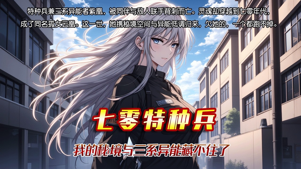 七零特種兵：我的秘境與三系異能藏不住了。特種兵兼三系異能者紫凰，被同伴與敵人聯手背刺而亡。靈魂卻穿越到七零年代，成了同名孤女雲凰。這一世，她攜秘境空間與異能低調歸來，欠她的，一個都跑不掉。#重生